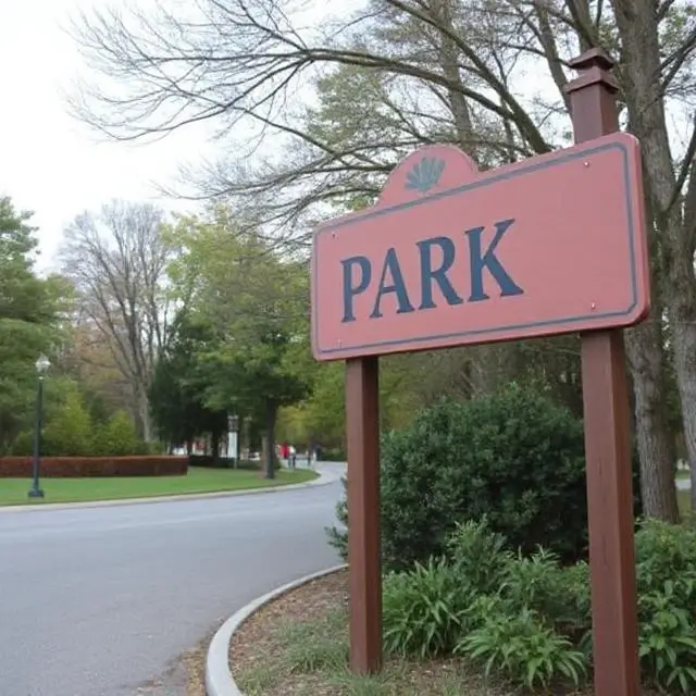 Park entrance sign.