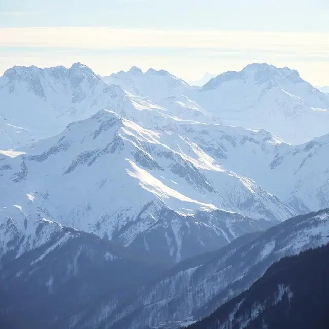 Snowy peaks of the European Alps.
